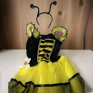 Bumblebee Halloween Costume Dress Headband Size Large Yellow Black Fall Dress Up